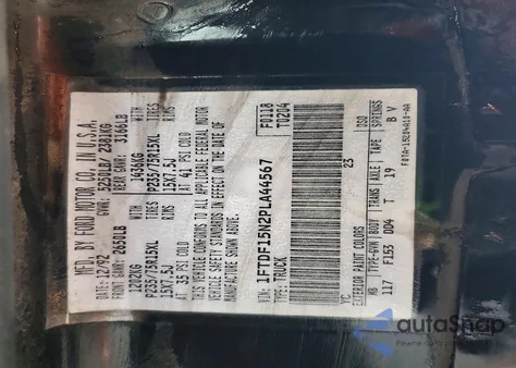 1993 Ford F150 z USA, uszkodzony, nr VIN 1FTDF15N2PLA44567